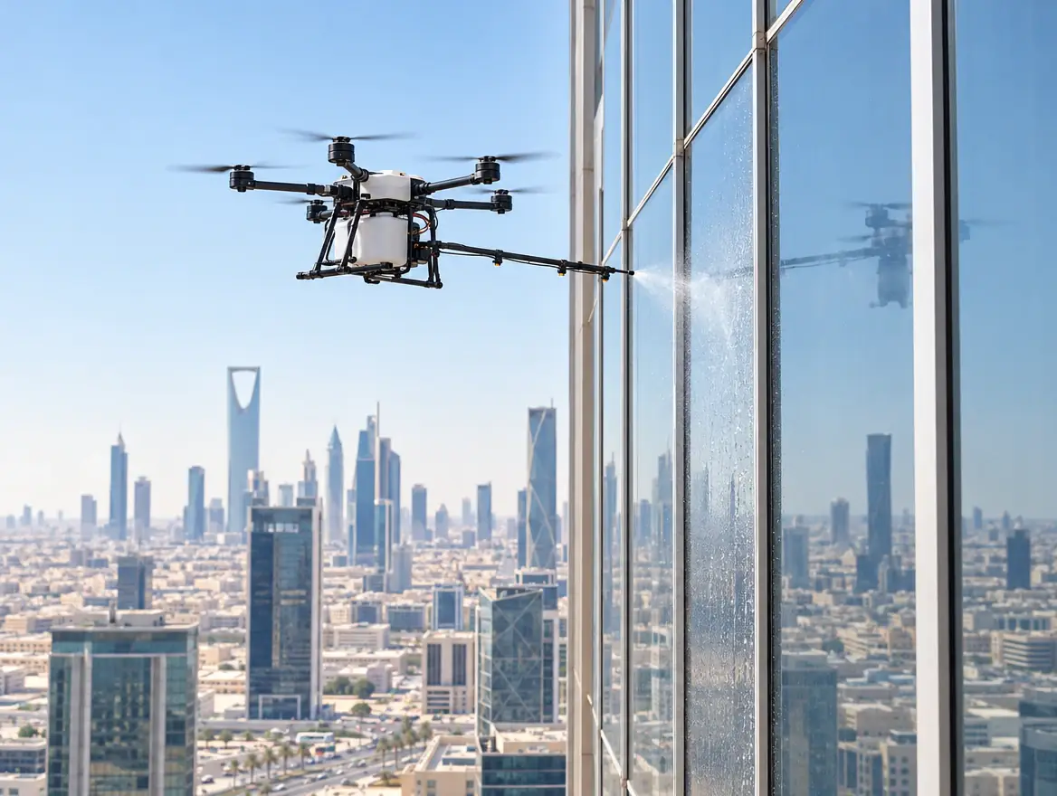 Illustrative image for Drone facade cleaning