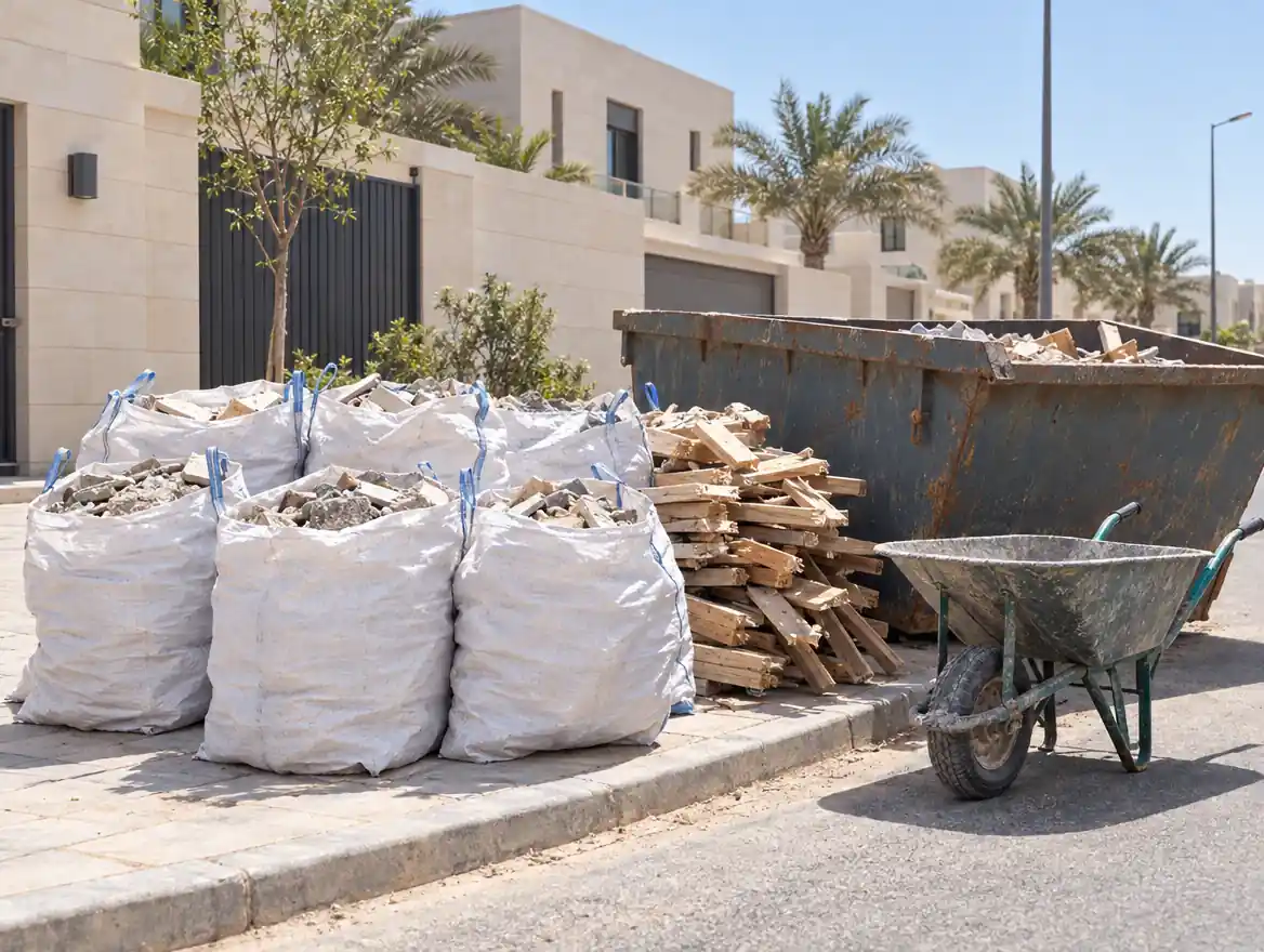 صورة توضيحية لخدمة رفع مخلفات البناء