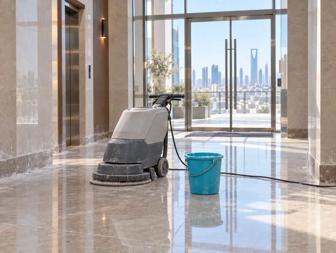صورة توضيحية لخدمة تنظيف العمارة بعد البناء